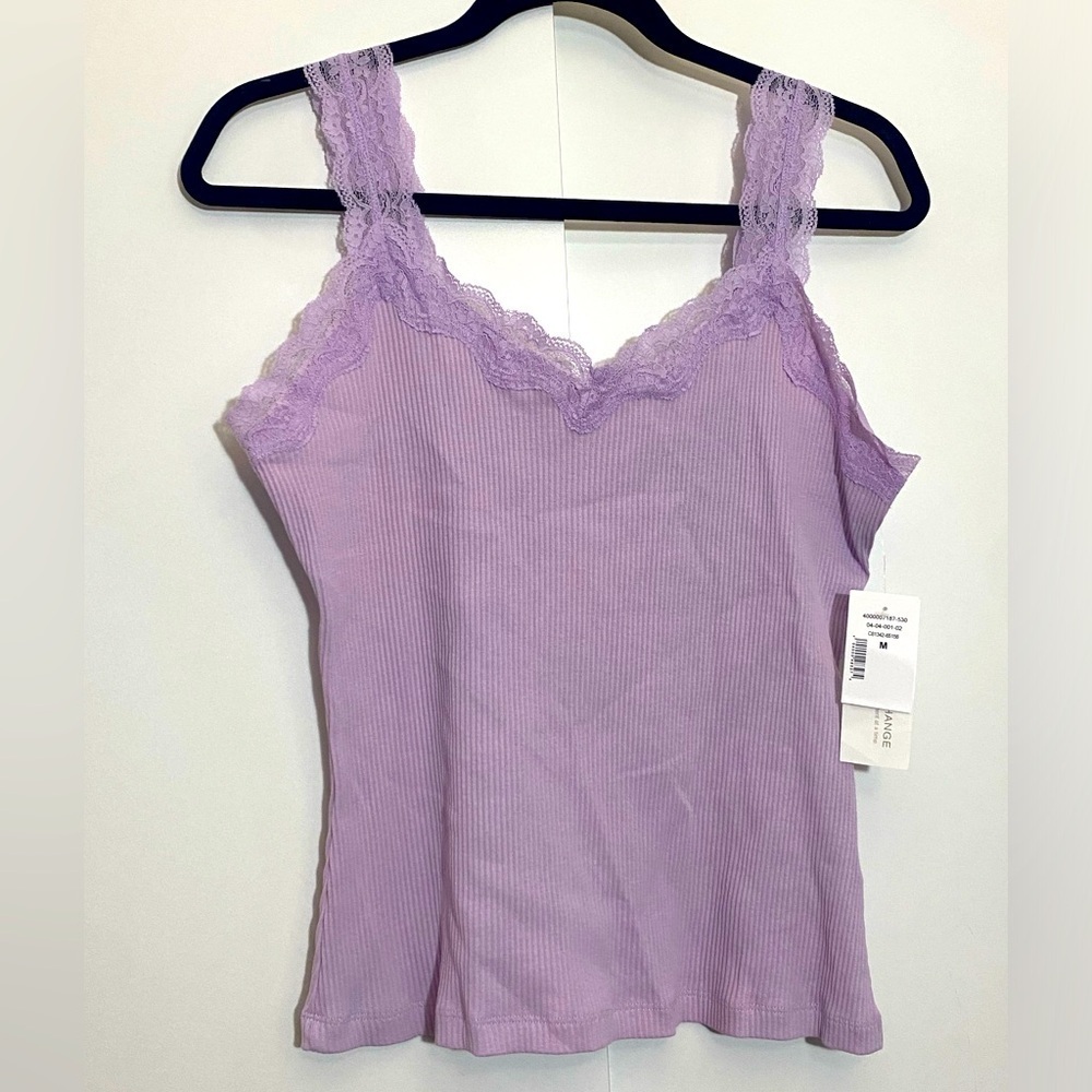 CLEO women purple scalloped laced stretchy vintage Y2K gingham baby doll top M